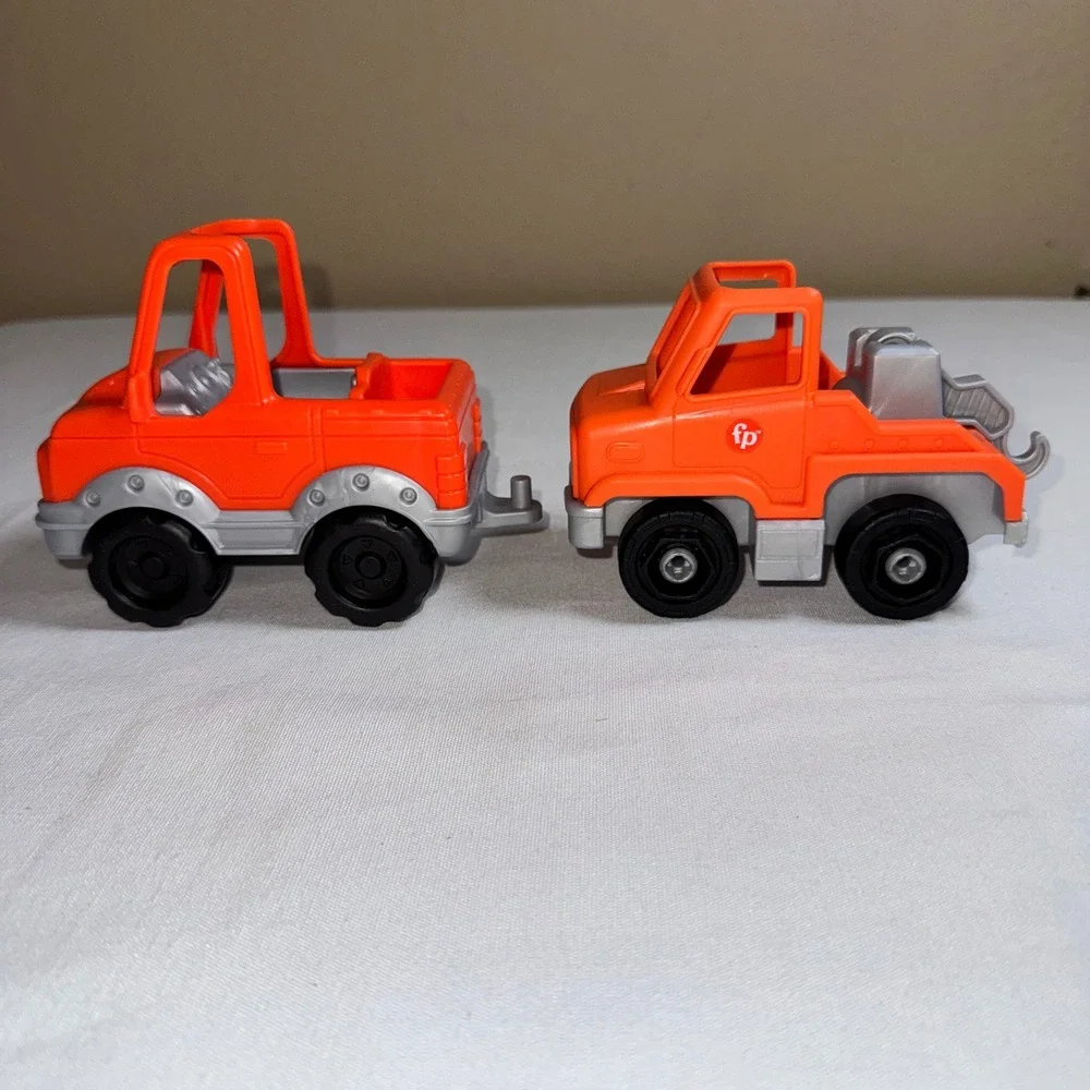 Fisher-Price Little People Orange Construction & Tow Truck Set Mattel 2017 2023